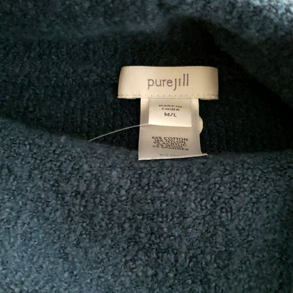 J. JILL tie side teal oversized sweater pullover - Picture 4 of 8